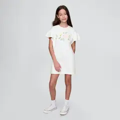 GAP - Vestido Niña Con Logo Manga corta Algodón