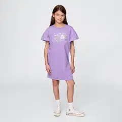 GAP - Vestido Niña Con Logo Manga corta Algodón