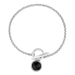 TOUS - Pulsera cadena de plata envejecida y ónix Man