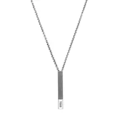 TOUS - Collar corto cadena de plata envejecida y motivo pasador corbata Man