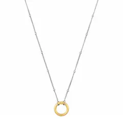 TOUS - Collar corto de acero y anilla de oro Hold