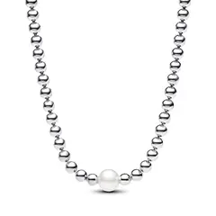 PANDORA - Collar Esferas y Perla Cultivada de Agua Dulce Tratada Plata Esterlina