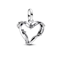 PANDORA - Charm Medallón Corazón de Alambre Plata Esterlina