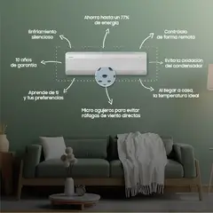 SAMSUNG - Aire Acondicionado 24.000 BTU Split WindFree AR60F24D1EW/CB AI Digital Inverter Blanco