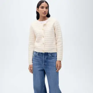 MANGO - Chaqueta Mujer Tejido
