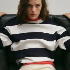 MANGO - Saco Mujer de Rayas