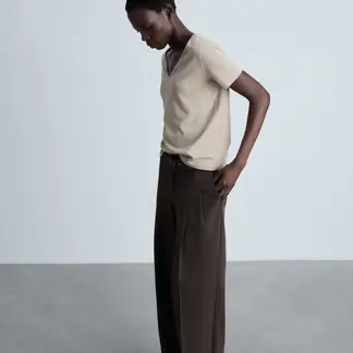 MANGO - Camiseta Mujer Manga corta de Algodón