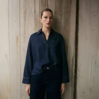 MANGO - Blusa Mujer Manga larga de Algodón