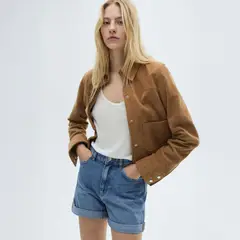 MANGO - Short de jean Mujer Tiro alto Mujer de Algodón