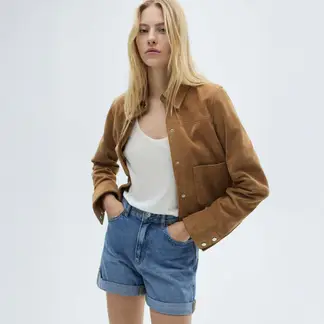 MANGO - Short de jean Mujer Tiro alto Mujer de Algodón