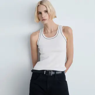 MANGO - Top esqueleto Mujer Sin mangas