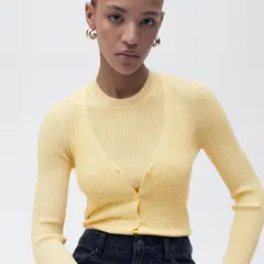 MANGO - Cardigan Mujer Tejido