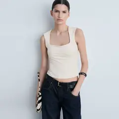 MANGO - Top esqueleto Mujer Sin mangas
