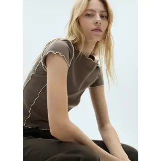 MANGO - Camiseta Mujer Manga corta de Algodón