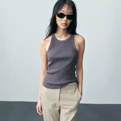 MANGO - Top esqueleto Mujer Sin mangas de Algodón