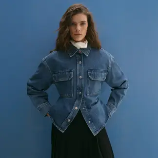 MANGO - Sobrecamisa Mujer de Algodón