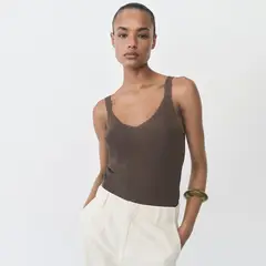 MANGO - Top esqueleto Mujer Brillante Sin mangas