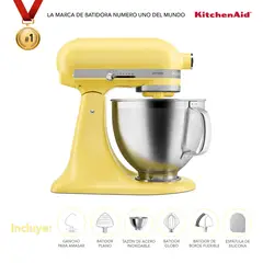 KITCHENAID - Batidora de Pedestal Artisan Plus 4,7 lt | Incluye 6 Accesorios | Color del Año 2025: Butter