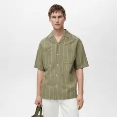 MANGO - Camisa Hombre Manga corta Recto