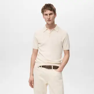 MANGO - Camiseta polo Hombre Manga corta de Algodón