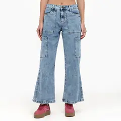 SYBILLA - Jean Flare Mujer Tiro medio