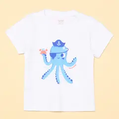 YAMP - Camiseta Bebé niño con Estampado Manga corta Algodón