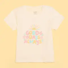YAMP - Camiseta para Bebé niña con Estampado Manga corta de Algodón