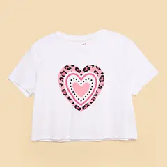 undefined - Top para Niña con Estampado Print Manga corta de Algodón ELV