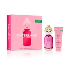 BENETTON - Set de Perfume Mujer Perfume Sisterland Pink Raspberry EDT 80ml, loción corporal Sisterland Pink Raspberry 75ml