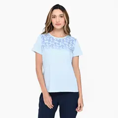 NEWPORT - Camiseta Mujer con Estampado Manga corta de Algodón