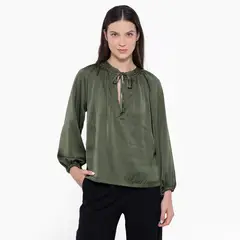UNIVERSITY CLUB - Camisa Mujer Anudada Manga larga