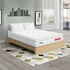 PULLMAN - Colchón con Base Cama King Firme Ortopédico con Pillow Espumado Casata 200 x 200 cm + 2 Almohada