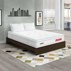 PULLMAN - Colchón con Base Cama King Firme Ortopédico con Pillow Espumado Casata 200 x 200 cm + 2 Almohada