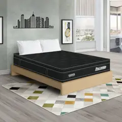 PULLMAN - Colchón con Base Cama King Firme Ortopédico con Pillow Espumado Casata 200 x 200 cm + 2 Almohada