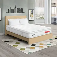 PULLMAN - Colchón Cama Doble Firme Ortopédico con Pillow Espumado Casata 140 x 190 cm + 2 Almohada + Cabecero