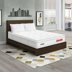 PULLMAN - Colchón Cama Doble Firme Ortopédico con Pillow Espumado Casata 140 x 190 cm + 2 Almohada + Cabecero