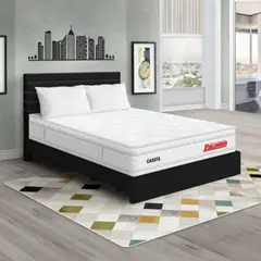 COLCHONES PULLMAN - Colchón con Base Cama Semidoble Firme Ortopédico con Pillow Espumado Casata 120 x 190 cm + Almohada + Cabecero Pullman