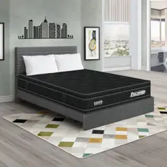 PULLMAN - Colchón Cama Doble Firme Ortopédico con Pillow Espumado Casata 140 x 190 cm + 2 Almohada + Cabecero