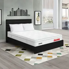 PULLMAN - Colchón con Base Cama King Firme Ortopédico con Pillow Espumado Casata 200 x 200 cm + 2 Almohada + Cabecero