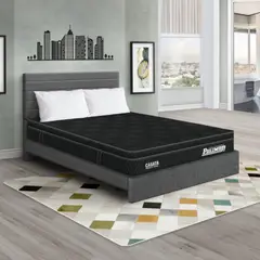 PULLMAN - Colchón Cama Doble Firme Ortopédico con Pillow Espumado Casata 140 x 190 cm + 2 Almohada + Cabecero