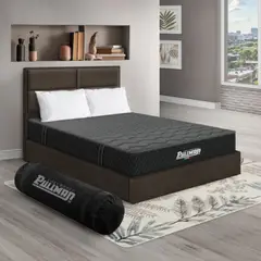 PULLMAN - Colchón con Base Cama Queen Firme Ortopédico con Pillow Espumado Casata Pack + 2 Almohada + Cabecero