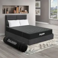 PULLMAN - Colchón con Base Cama Doble Firme Ortopédico con Pillow Espumado Casata Pack 140 x 190 cm + 2 Almohada + Cabecero
