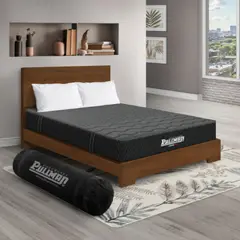 COLCHONES PULLMAN - Colchón con Cama Doble Firme Ortopédico con Pillow Espumado Casata Pack 140 x 190 cm + 2 Almohada + Cabecero Pullman