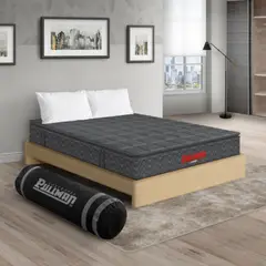PULLMAN - Colchon Con Basecama Queen Intermedio Resortes Orthopack Btu 190 x 160