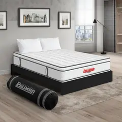 PULLMAN - Colchón con Base Cama King Firmeza Media Ortopédico con Pillow Resortado Orthopack Euro 200 x 200 cm + 2 Almohada