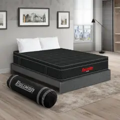 PULLMAN - Colchón con Base Cama Semidoble Firmeza Media Ortopédico con Pillow Resortado Orthopack Euro 120 x 190 cm + Almohada