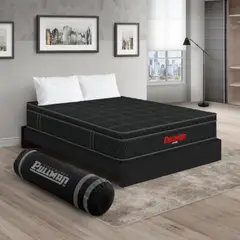 COLCHONES PULLMAN - Colchón con Base Cama Doble Firmeza Media Ortopédico con Pillow Resortado Orthopack Euro 140 x 190 cm + 2 Almohada Pullman