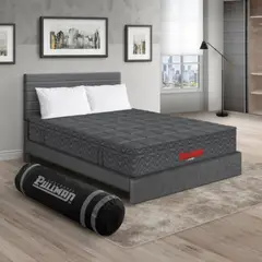 PULLMAN - Colchón Cama Doble Firmeza Media Ortopédico con Pillow Resortado Orthopack Euro 140 x 190 cm + 2 Almohada + Cabecero