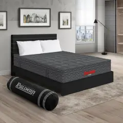PULLMAN - Colchón con Base Cama Doble Firmeza Media Ortopédico con Pillow Resortado Orthopack Euro 140 x 190 cm + 2 Almohada + Cabecero