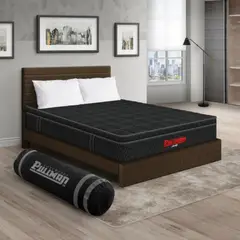 PULLMAN - Colchón Cama Doble Firmeza Media Ortopédico con Pillow Resortado Orthopack Euro 140 x 190 cm + 2 Almohada + Cabecero
